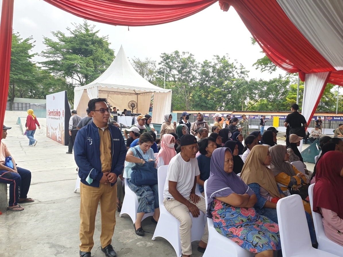 Semangat Kemerdekaan Hadirkan Kebersamaan, Jajaran Kelurahan Kamal Muara Hadiri Jamuan Rakyat dan Pembagian Sembako di Kalijodo 1