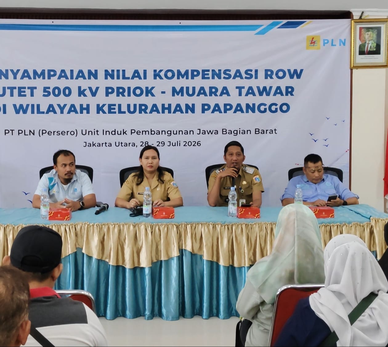 Penyampaian Nilai Kompensasi ROW SUTET 500 kV Priok–Muara Tawar kepada Warga RW 007 dan RW 008 Kelurahan Papanggo 3