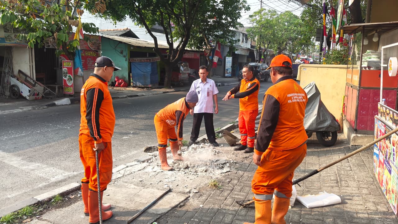 Lurah Rawa Badak Selatan Monitoring Pengerjaan Saluran di Jl. Alur Laut RW 04 4