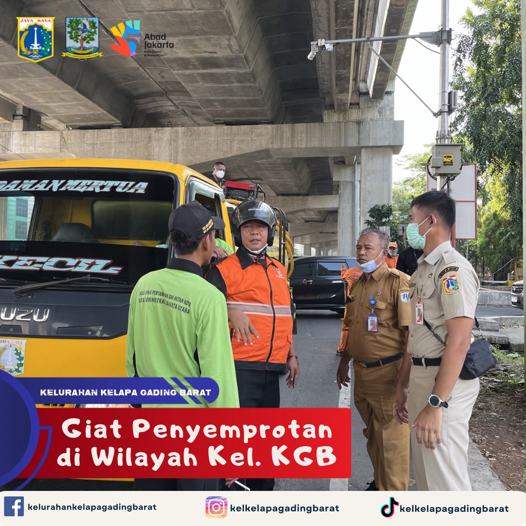 Giat Penyemprotan Wilayah Kelurahan Kelapa Gading Barat Upaya Mengurangi Dampak Debu Vulkanik dan Polusi Udara 4