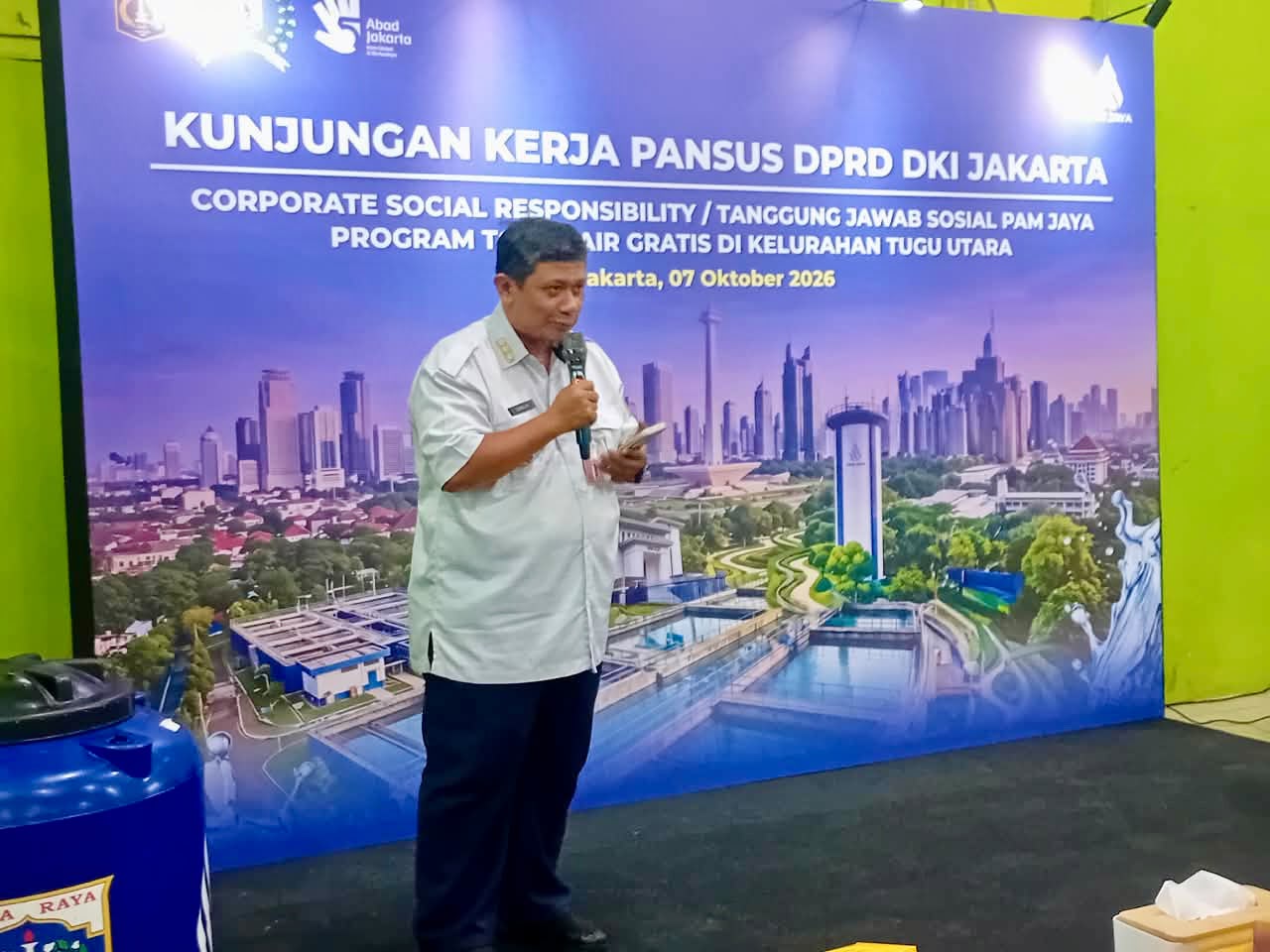 Kunjungan Kerja Panitia Khusus CSR, Wacam Koja Dampingi Peninjauan Program Air Gratis di Tugu Utara 1