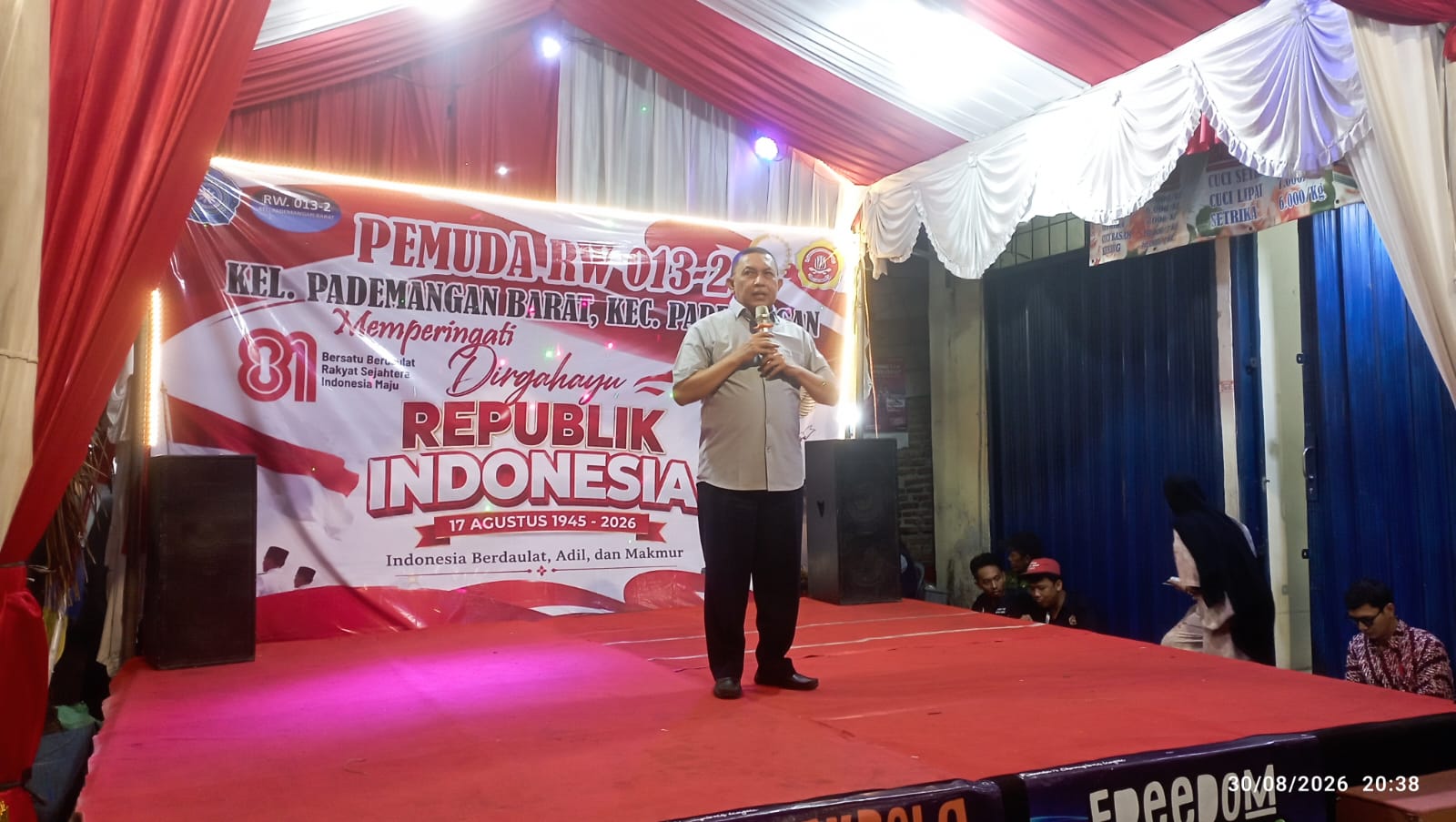 Malam Puncak HUT RI ke-81 di Pademangan, Sekaligus Peresmian Kantor RW 013 Pademangan Barat 6