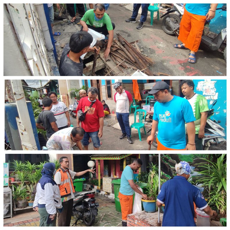 kegiatan kerja bakti diwilayah Rw 012 dan halaman kantor kelurahan warakas 4