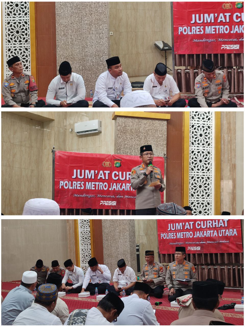 Kapolres Metro Jakarta Utara Laksanakan Jum'at Curhat dan Jum'at Keliling di Masjid Jami Sa’adatuddarain Warakas, Tanjung Priok 4