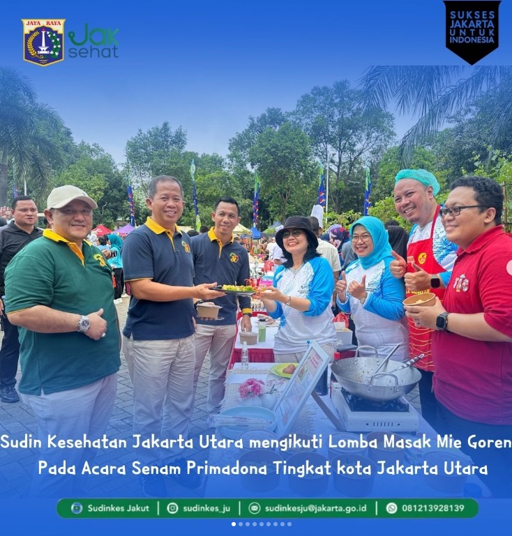 Acara lomba masak mie goreng Kepala UKPD/Camat/Lurah pria. walikota Jakarta Utara. 3