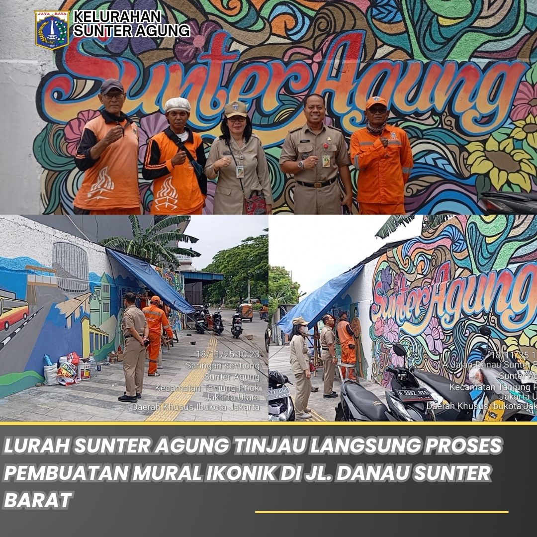 Lurah dan Kasi Ekbang Sunter Agung Tinjau Langsung Proyek Mural Ikonik di Danau Sunter Barat 4