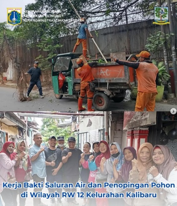 Kerja Bakti pembersihan saluran air (drainase) dan penopingan (pemangkasan) pohon yang rimbun 1