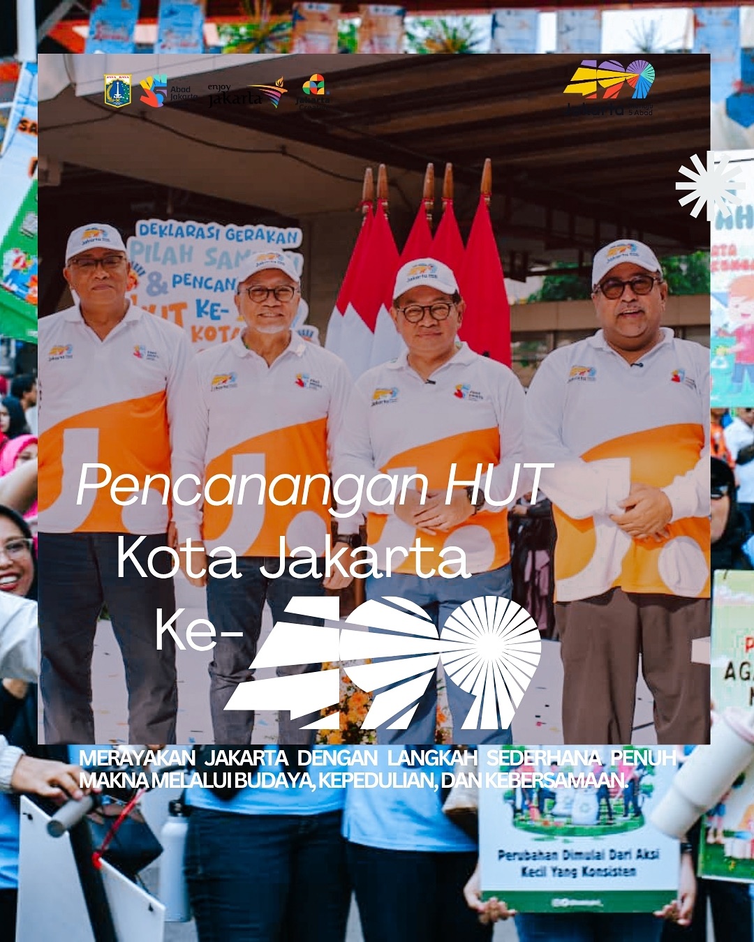 Pecanangan HUT Kota Jakarta ke-499 di Rasuna Said 9