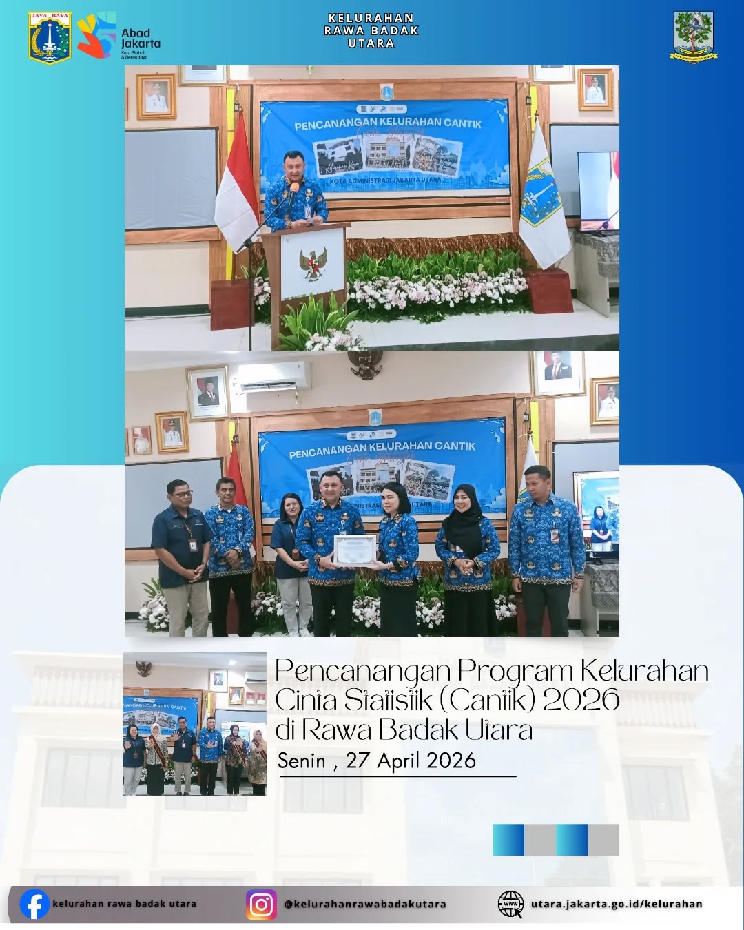 Badan Pusat Statistik (BPS) Kota Administrasi Jakarta Utara mencanangkan Program Kelurahan Cinta Statistik (Cantik) Tahun 2026 3