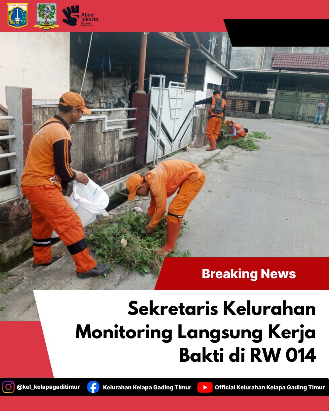 Sekretaris Kelurahan Monitoring Langsung Kerja Bakti di RW 014 6