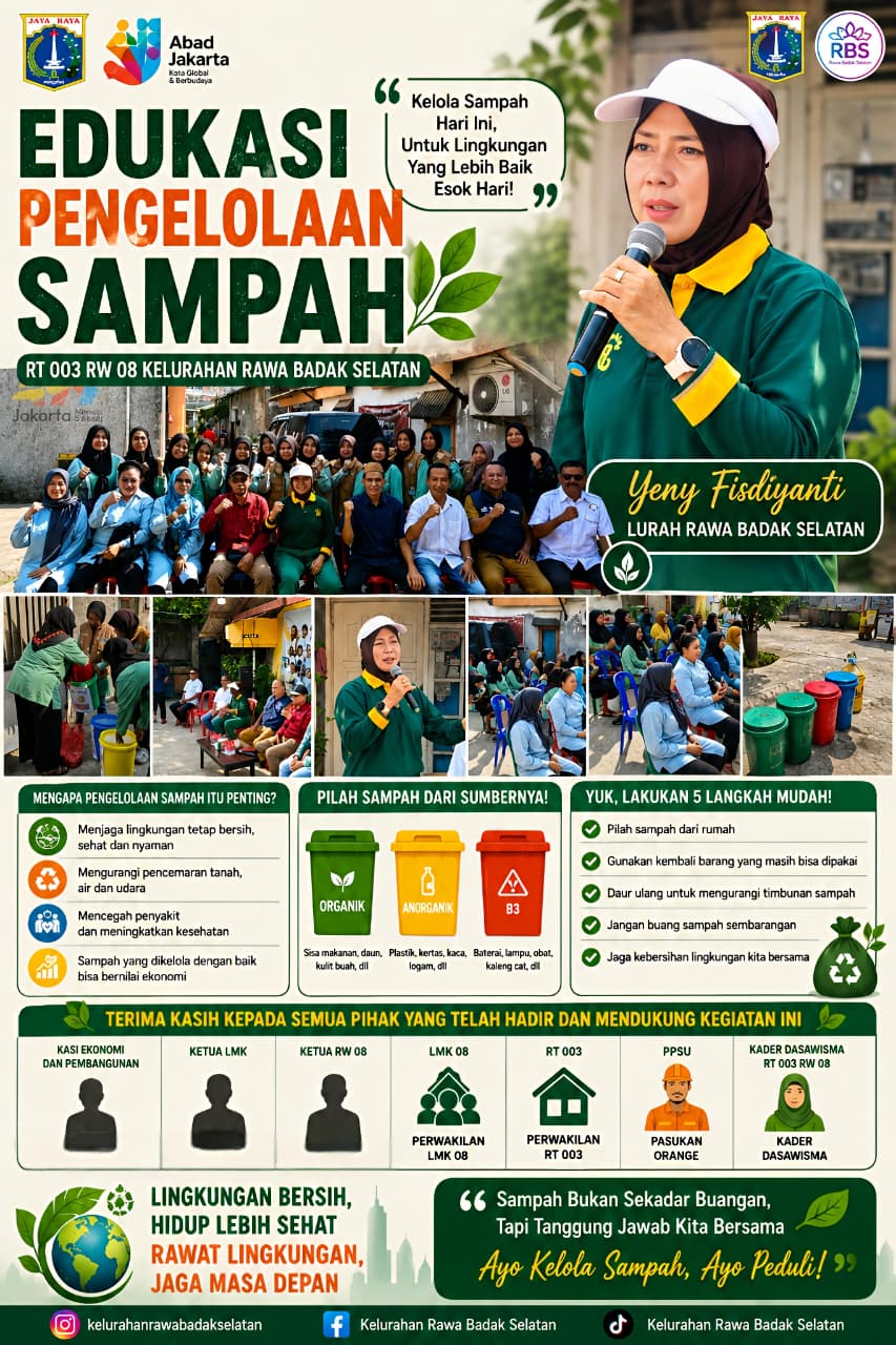 Sosialisasi Edukasi Pilah Sampah di RT 003 RW 08 Rawa Badak Selatan 6