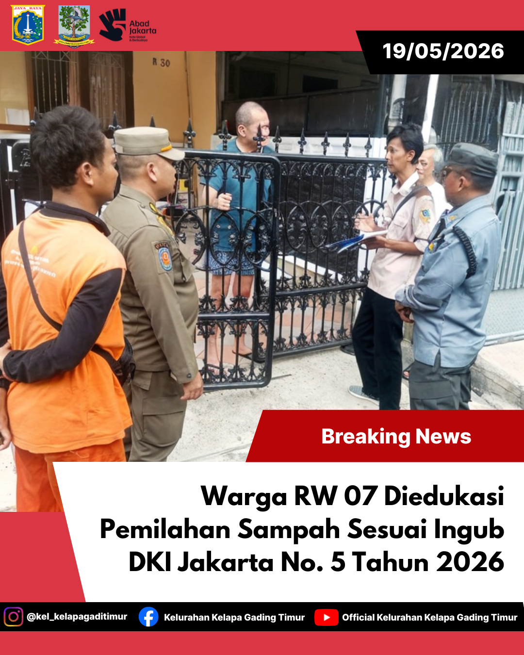 Edukasi Pemilahan Sampah dari Rumah, Kelurahan Kelapa Gading Timur Lakukan Sosialisasi Door to Door di RW 07 5