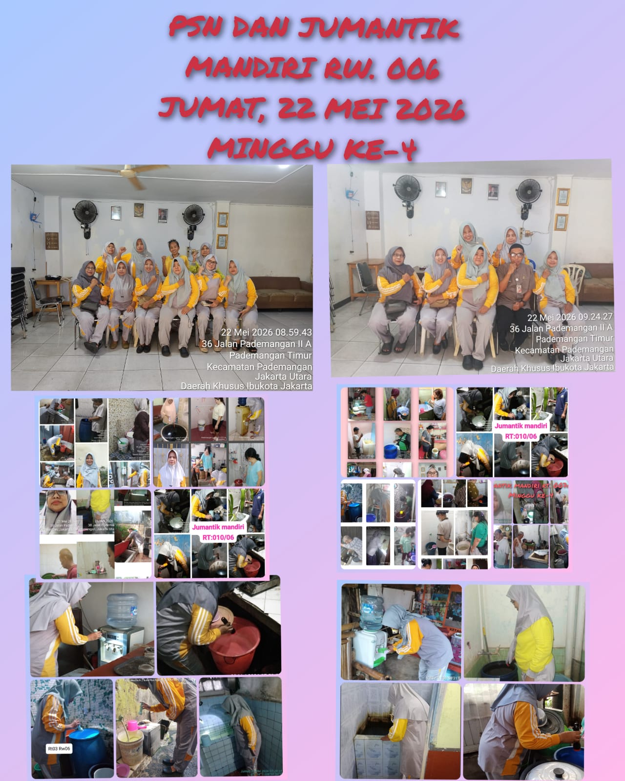 Aktivitas PSN Mandiri di Wilayah RW 001 hingga RW 012 Pademangan Timur Minggu Ke-4 Berjalan Aktif 7