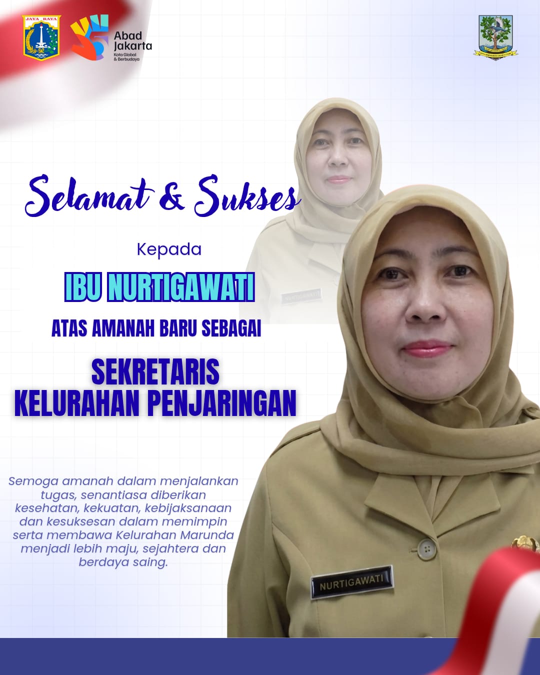 Estafet Pengabdian, Nurtigawati Resmi Mengemban Amanah Baru di Kelurahan Penjaringan 1