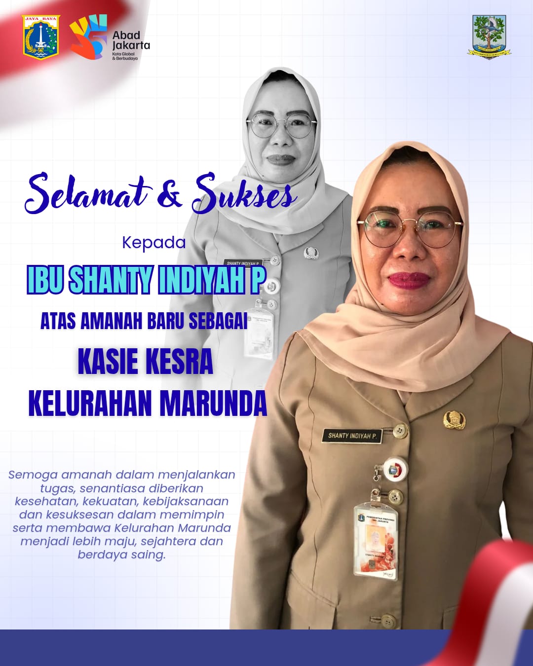 Promosi Jabatan, Shanty Indiyah Resmi Jabat Kasi Kesra Kelurahan Marunda 1