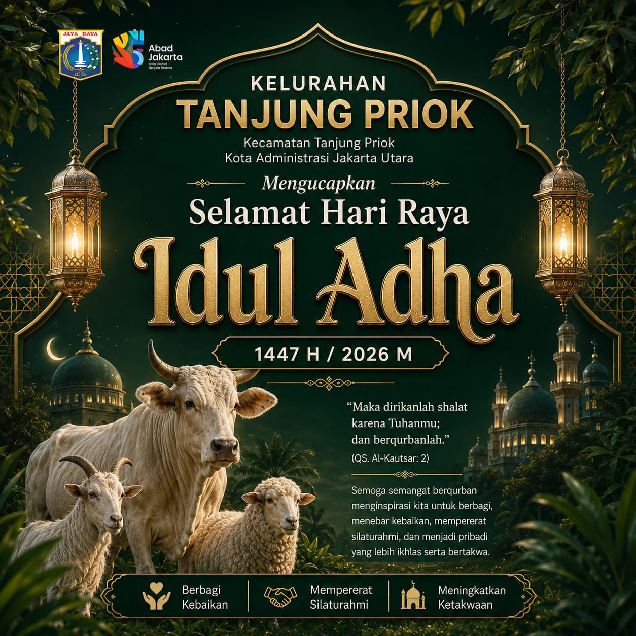 Kelurahan Tanjung Priok Mengucapkan Selamat Hari Raya Idul Adha 1447 H / 2026 M 1