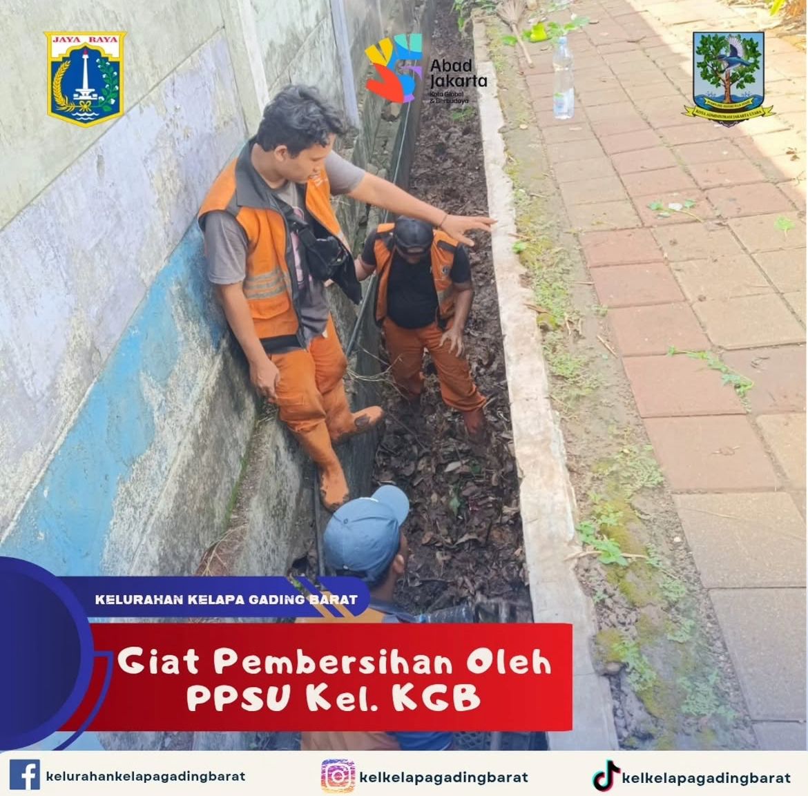 Giat rutin harian PPSU Kelurahan Kelapa Gading Barat 1
