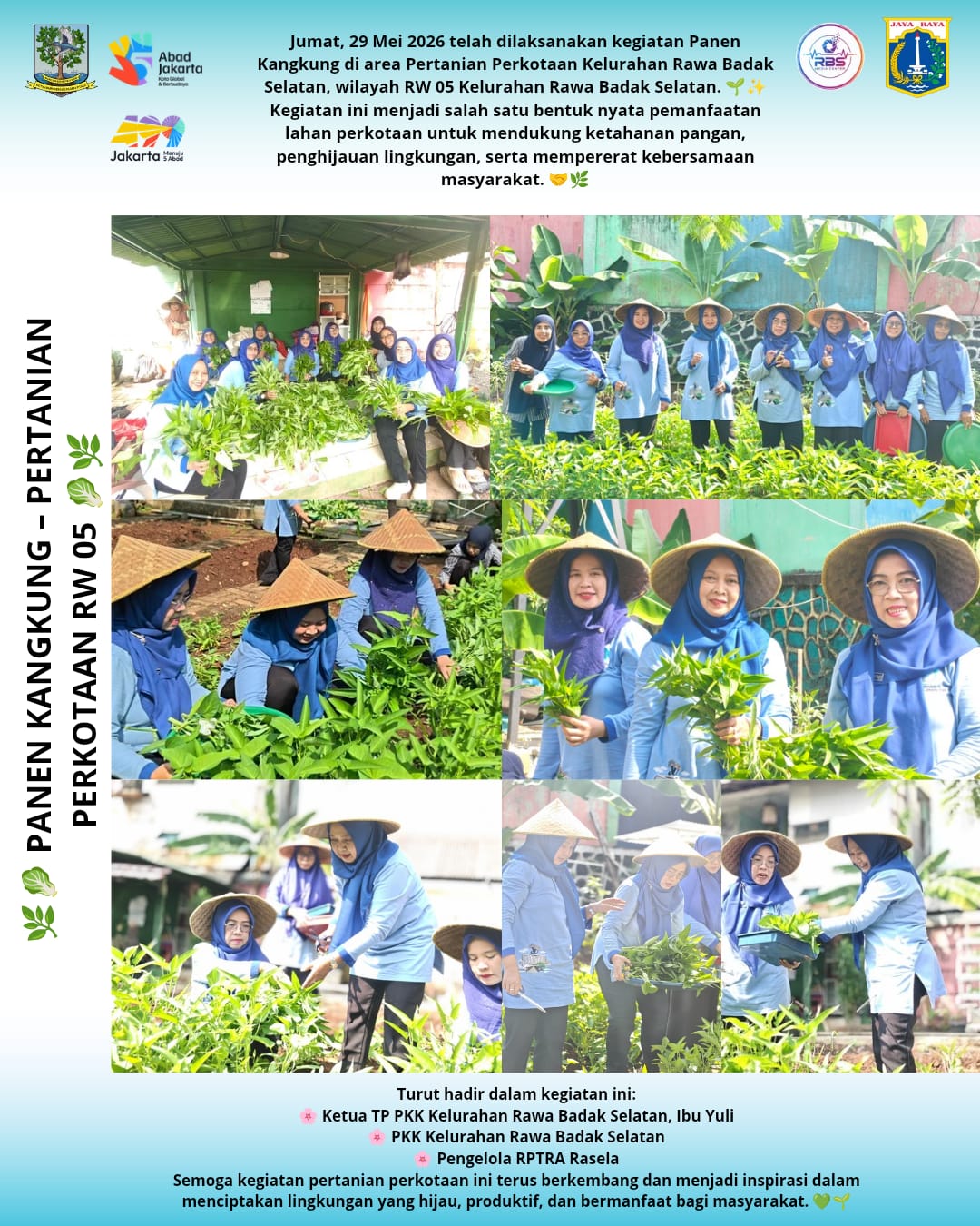 Panen Kangkung Pertanian Perkotaan RW 05, Wujud Ketahanan Pangan dan Penghijauan Lingkungan 7