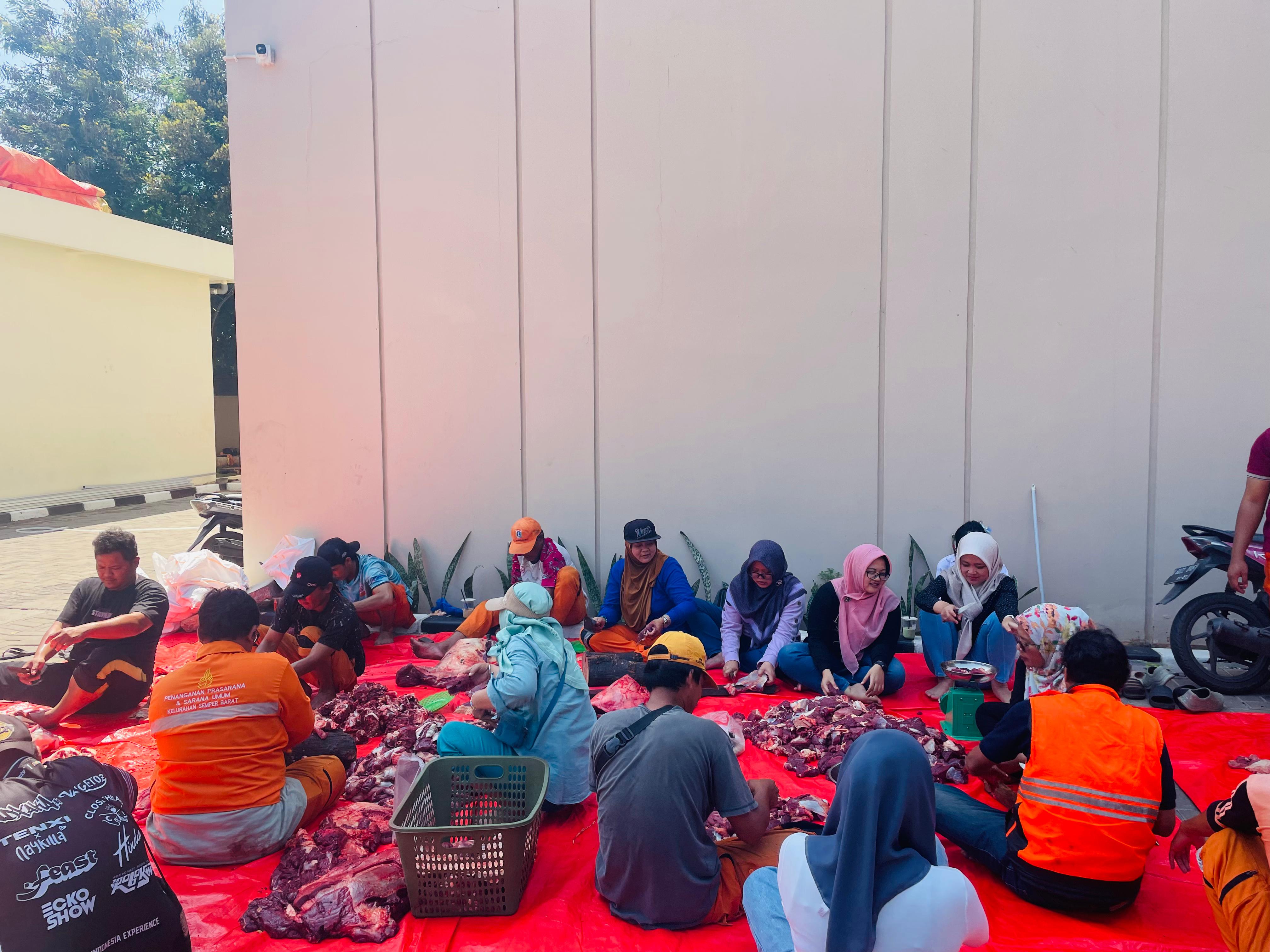 KEGIATAN PENYEMBELIHAN HEWAN KURBAN IDUL ADHA 1446 H KELURAHAN SEMPER BARAT 3