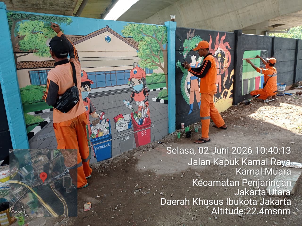 PPSU Kamal Muara Hadirkan Wajah Baru Kawasan Jalan Unggulan Melalui Pembuatan Mural Kreatif 4