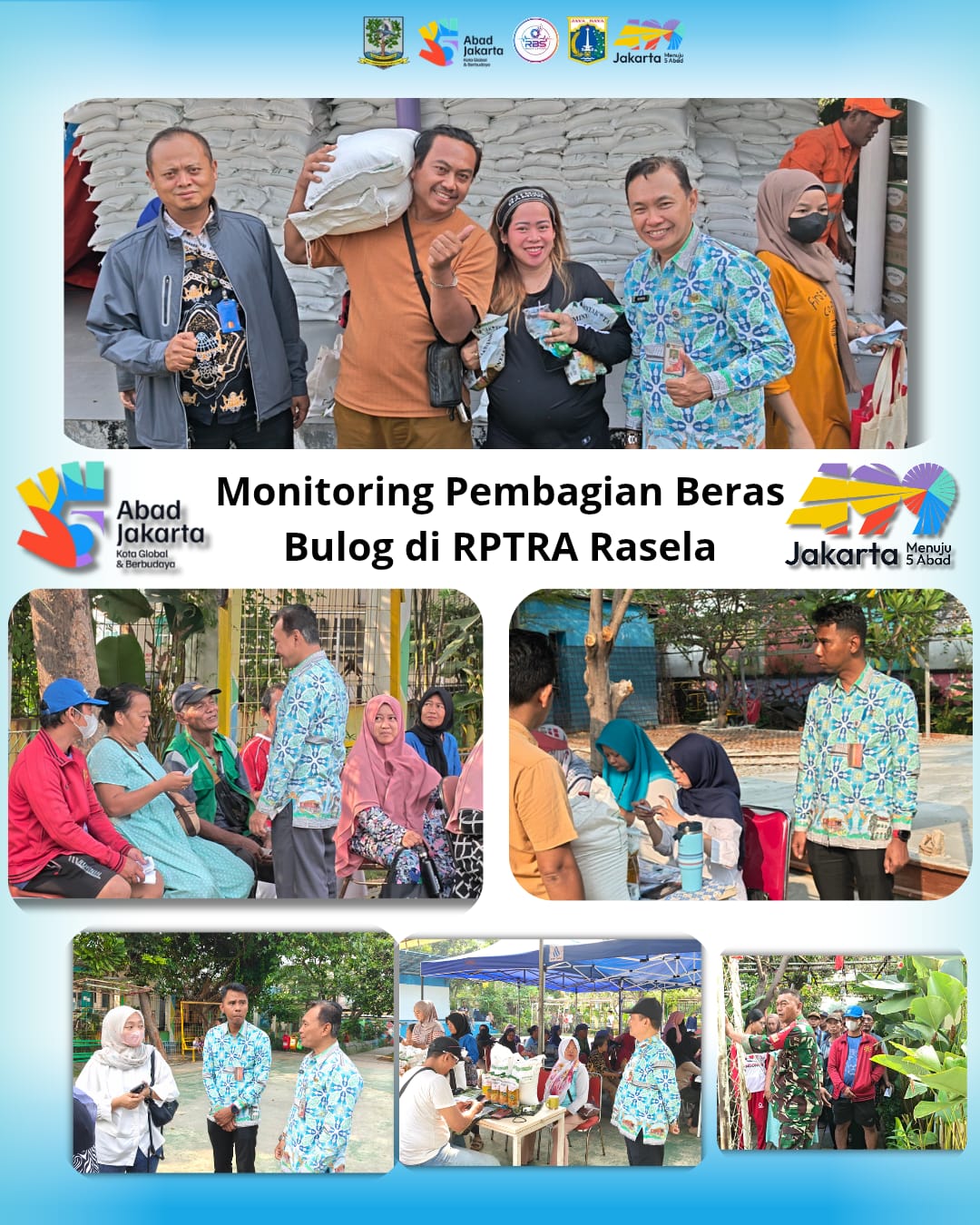 Monitoring Pembagian Beras Bulog di RPTRA Rasela Berjalan Tertib dan Lancar 6