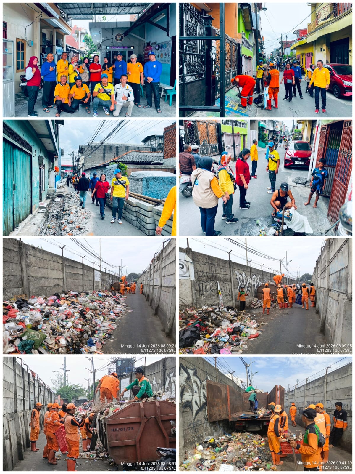 Monitoring Kerja Bakti Warga RW.05 dan Pengangkutan Sampah Menumpuk di TPS RW.012 Kelurahan Tanjung Priok 3