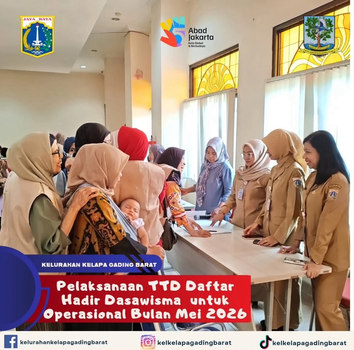 enandatanganan daftar hadir (TTD) operasional bulanan bagi seluruh Kader Dasawisma 1