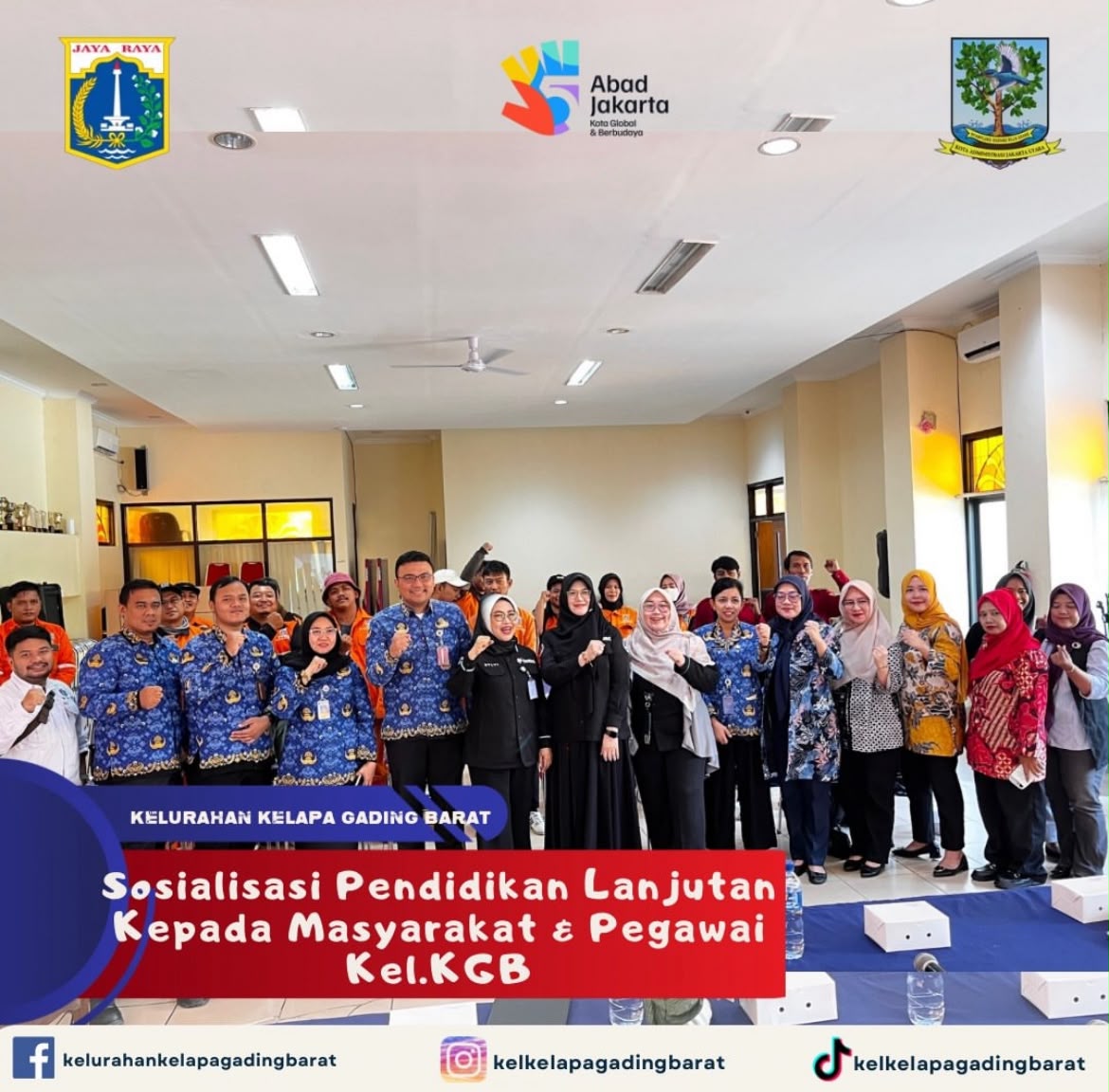 Sosialisasi Pendidikan Lanjutan bagi Masyarakat dan Pegawai Kelurahan Kelapa Gading Barat 1