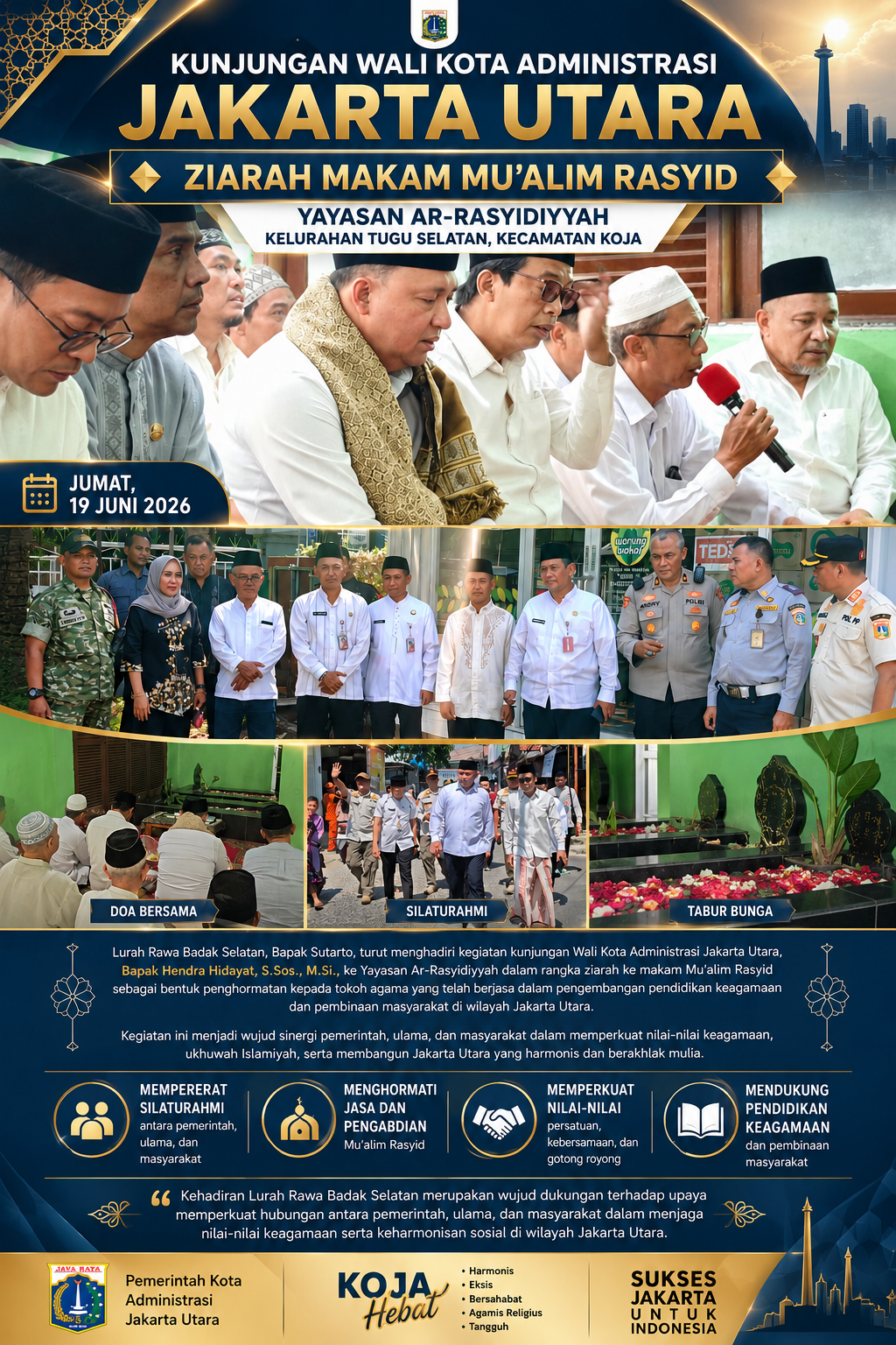 Kunjungan Wali Kota Jakarta Utara dalam Rangka Ziarah Makam Mu'alim Rasyid, Jumat 19 Juni 2026 10