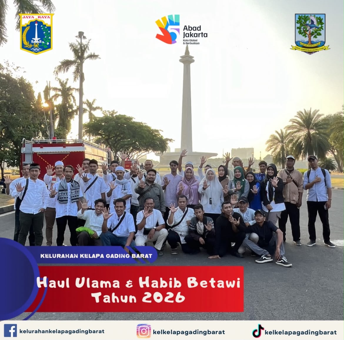 Kelurahan Kelapa Gading Barat Hadiri Acara “Senandung Sholawat Habib Syekh 2026” di Monas 1
