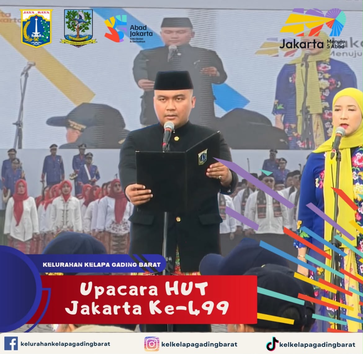 Upacara Peringatan Hari Ulang Tahun ke-499 Kota Jakarta yang diselenggarakan pada Jumat, 22 Juni 2026. 1