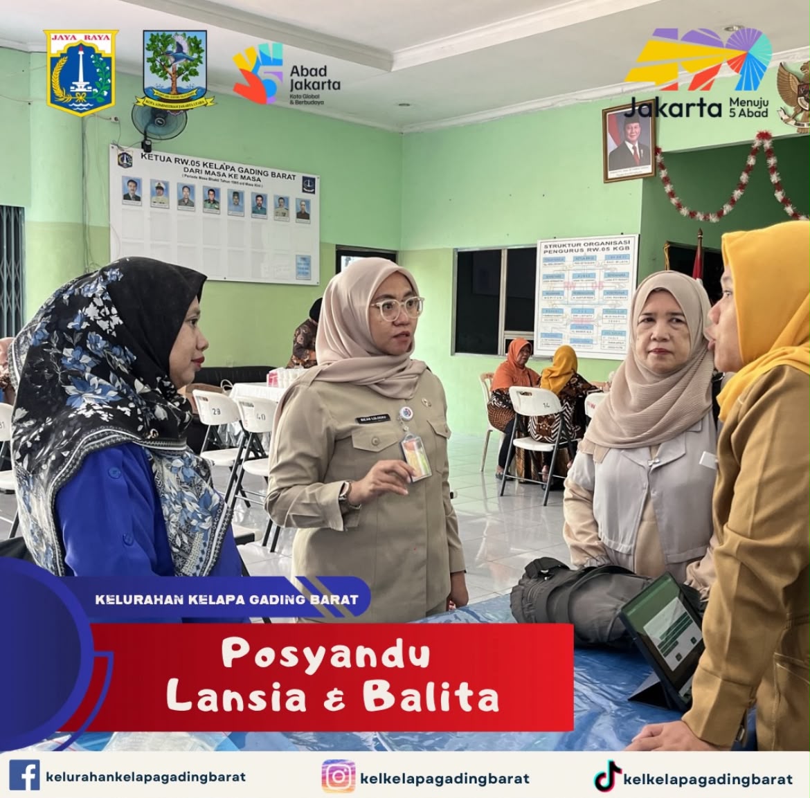 Posyandu lansia dan balita di RW 05 Kelurahan Kelapa Gading Barat 1