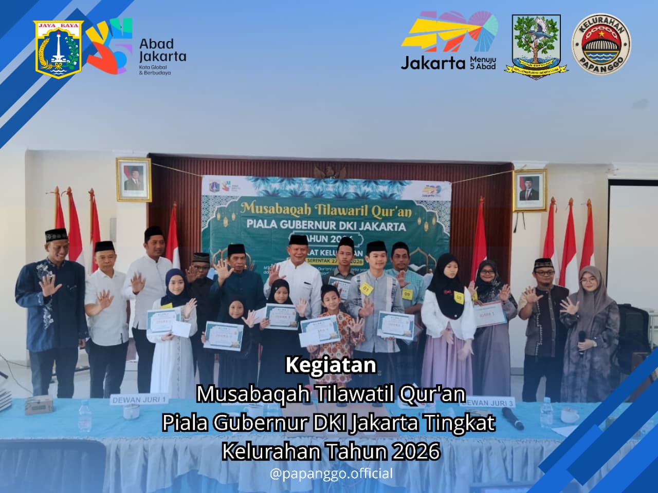 Kelurahan Papanggo Gelar Musabaqah Tilawatil Qur'an Piala Gubernur DKI Jakarta Tahun 2026 Tingkat Kelurahan 10