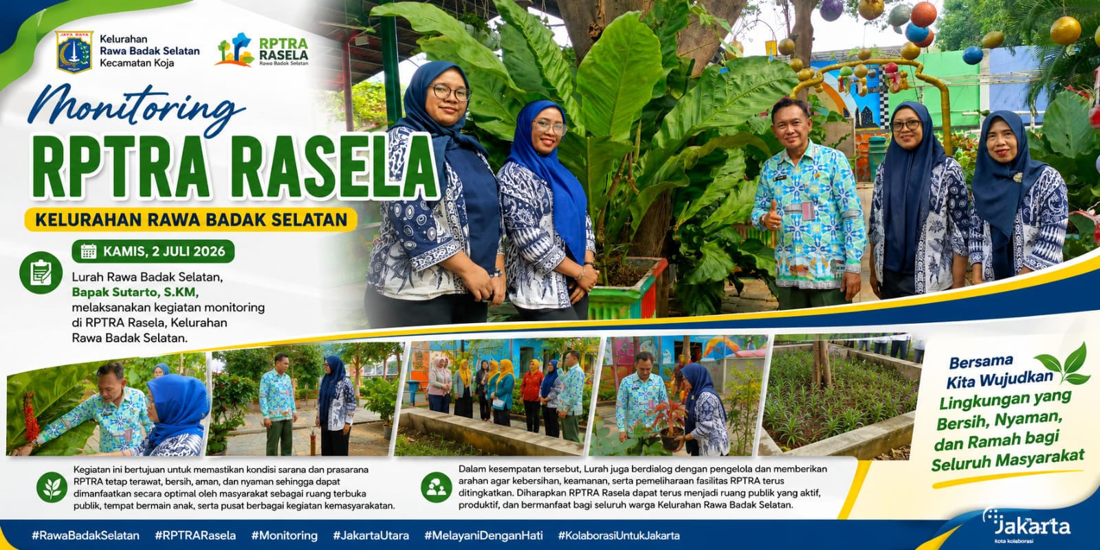 Monitoring RPTRA Rasela, Lurah Rawa Badak Selatan Pastikan Fasilitas Publik Tetap Nyaman dan Terawat 9