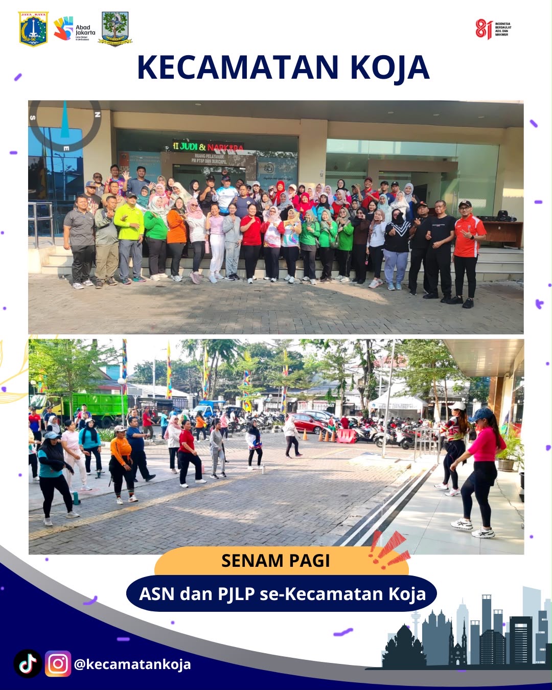Senam Pagi Bersama ASN se-Kecamatan Koja 4