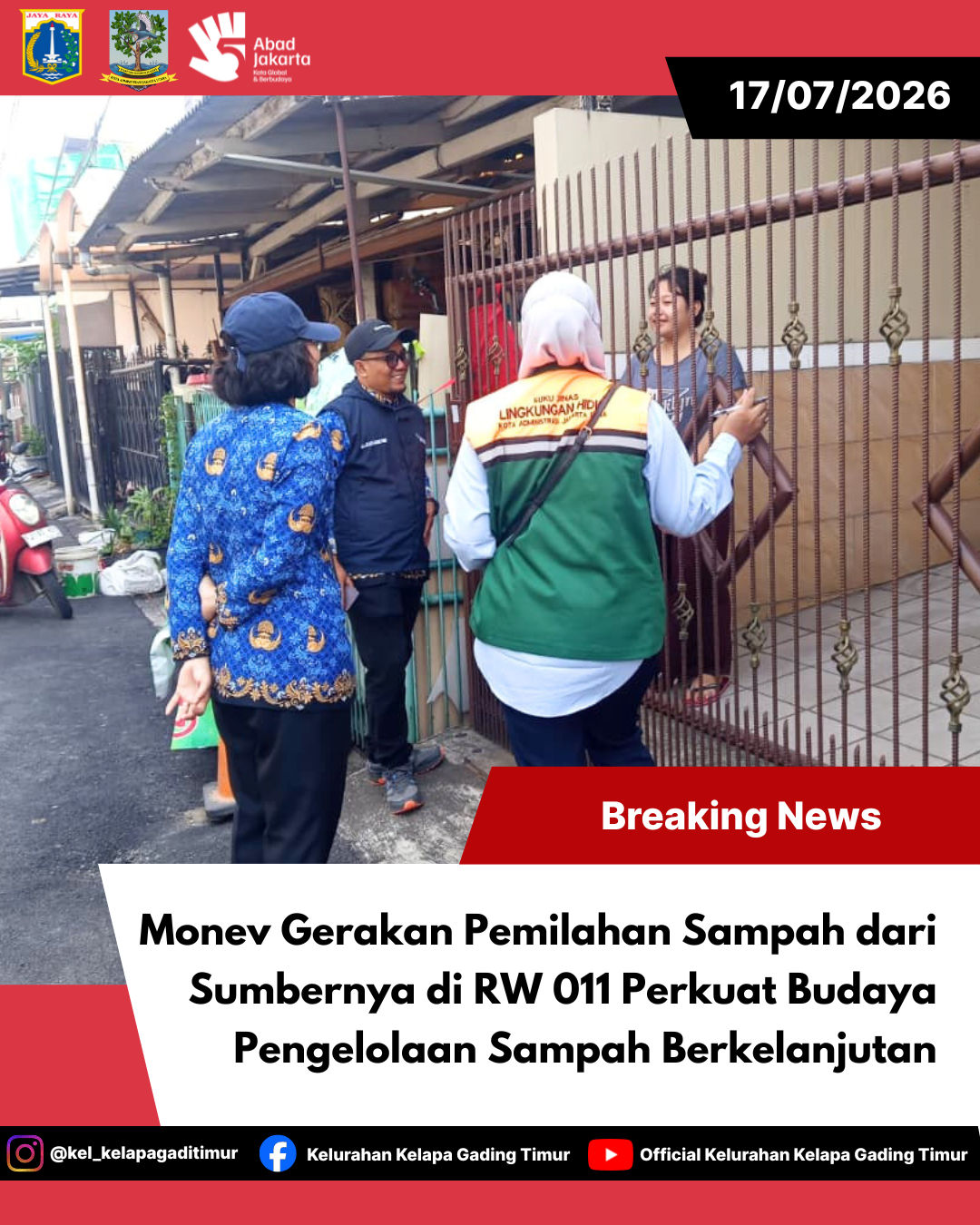 Monitoring dan Evaluasi Gerakan Pemilahan Sampah dari Sumbernya di RW 011 Perkuat Budaya Pengelolaan Sampah Berkelanjutan 7