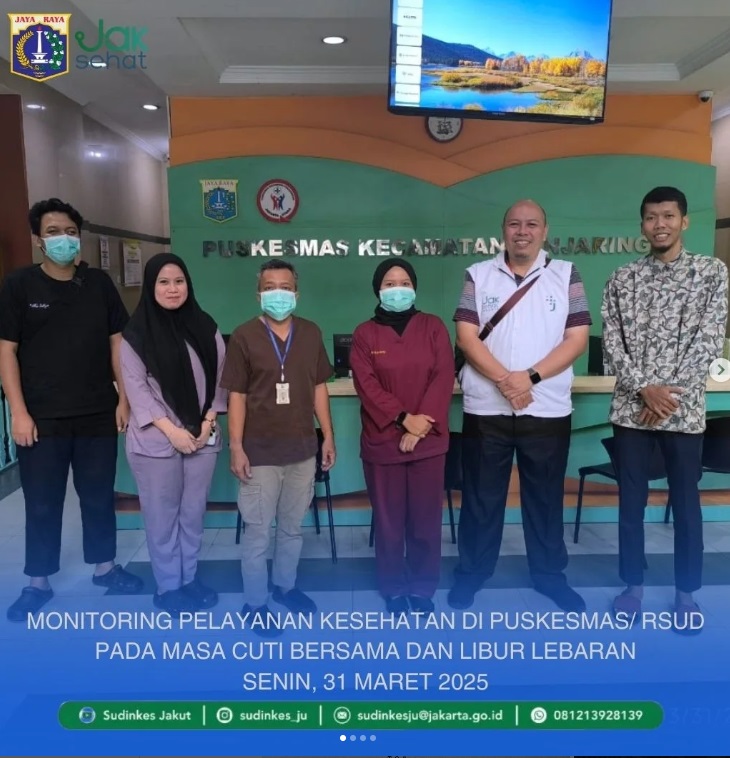 Monitoring Pelayanan kesehatan di fasilitas kesehatan baik Puskesmas maupun Rumah Sakit Umum Daerah. Selama hari libur cuti bersama dan libur lebaran 1