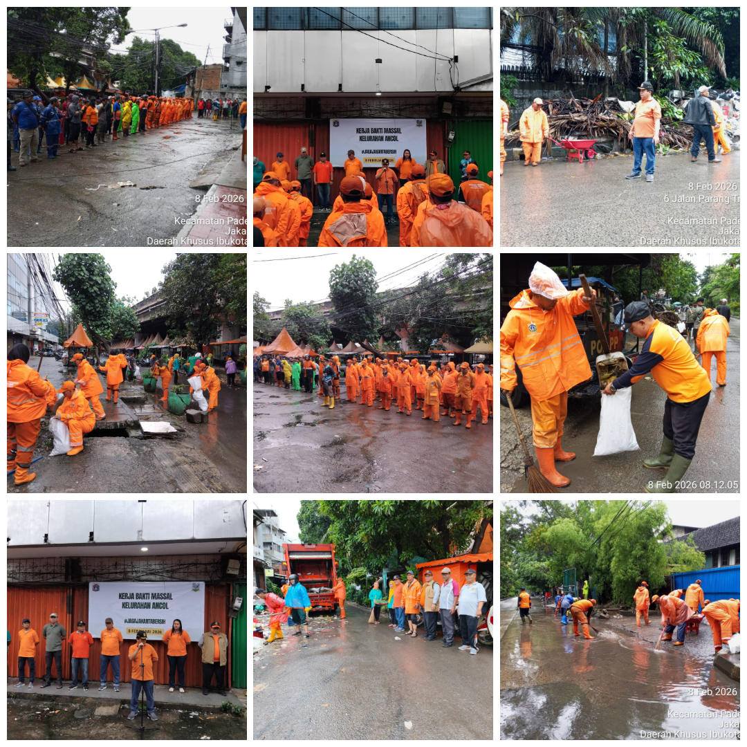 Kerja Bakti Massal “Jaga Jakarta Bersih” Digelar di Kelurahan Ancol 1