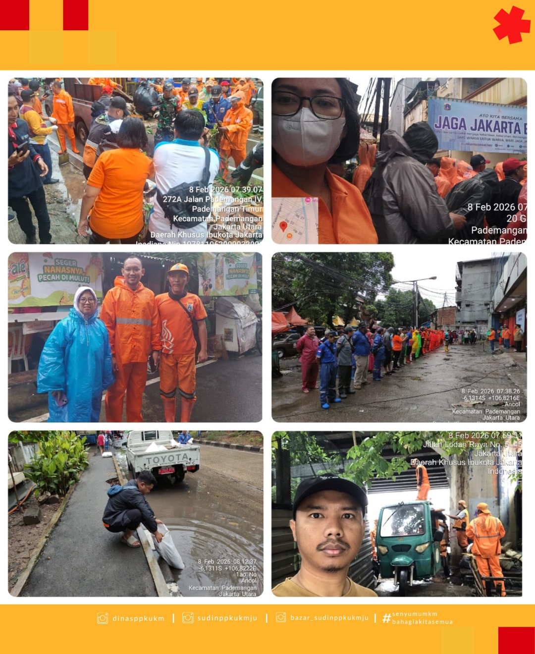 Sudin PPKUKM JU berpartisipasi aktif menjaga kebersihan lingkungan sebagai bentuk dukungan terhadap program Jaga Jakarta Bersih 5