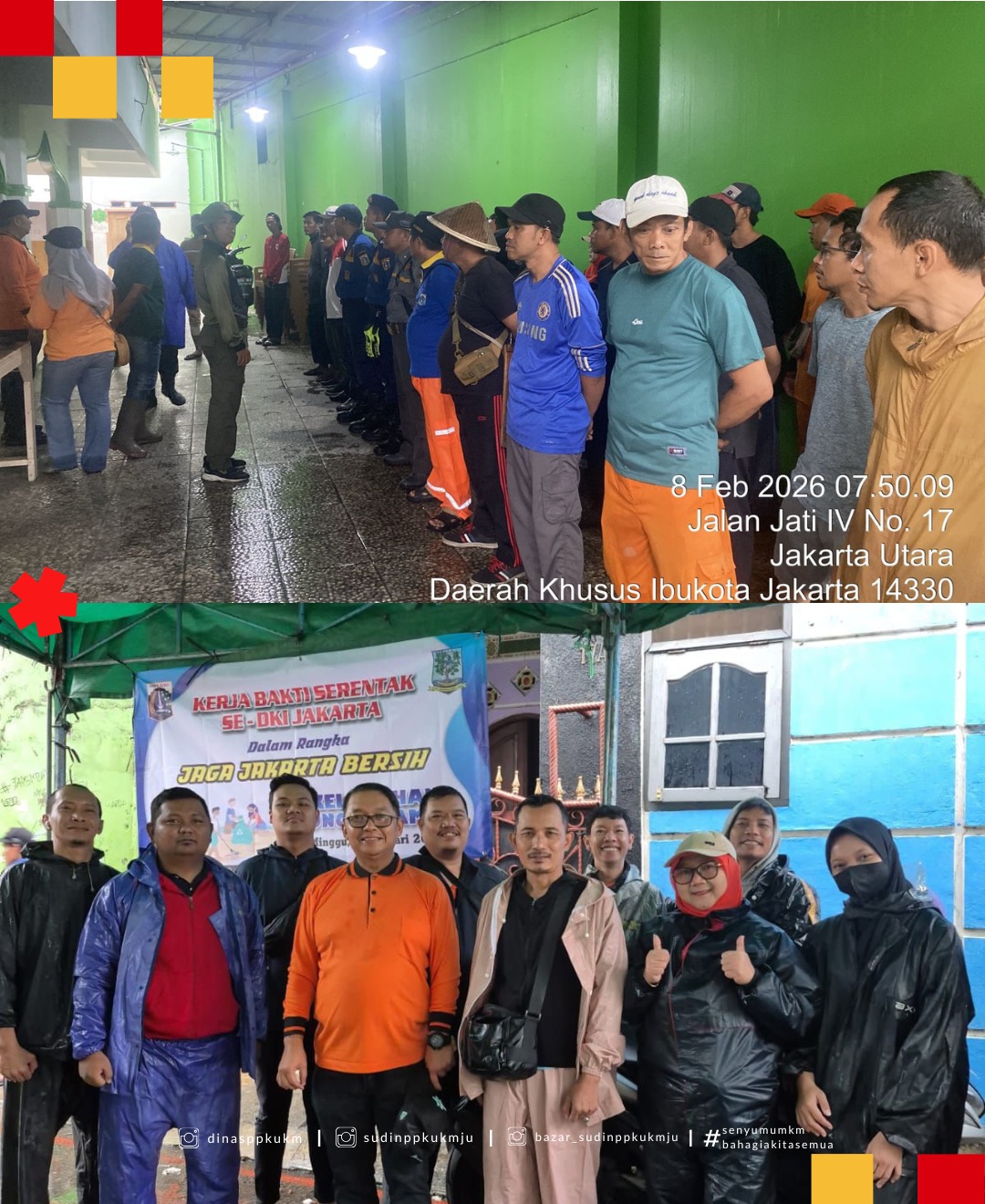 Sudin PPKUKM JU berpartisipasi aktif menjaga kebersihan lingkungan sebagai bentuk dukungan terhadap program Jaga Jakarta Bersih 2