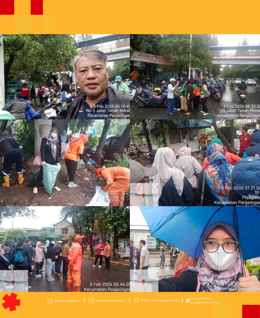 Sudin PPKUKM JU berpartisipasi aktif menjaga kebersihan lingkungan sebagai bentuk dukungan terhadap program Jaga Jakarta Bersih 4