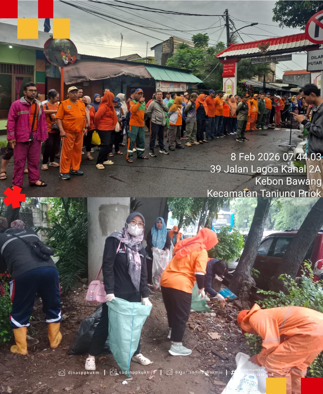 Sudin PPKUKM JU berpartisipasi aktif menjaga kebersihan lingkungan sebagai bentuk dukungan terhadap program Jaga Jakarta Bersih 3