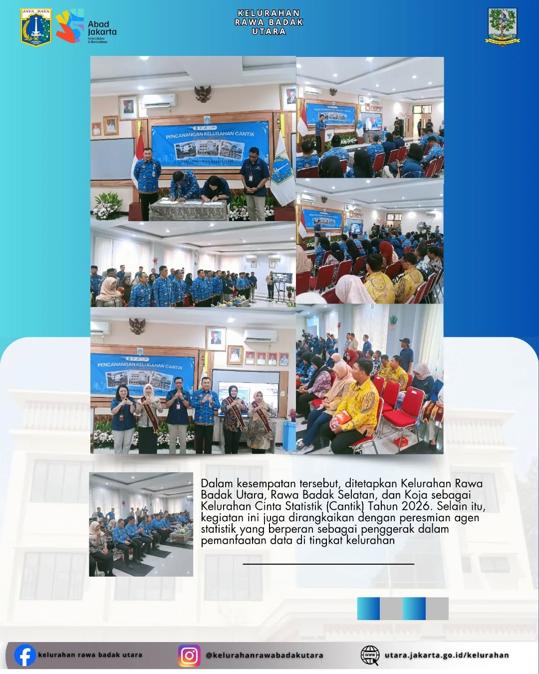Badan Pusat Statistik (BPS) Kota Administrasi Jakarta Utara mencanangkan Program Kelurahan Cinta Statistik (Cantik) Tahun 2026 1
