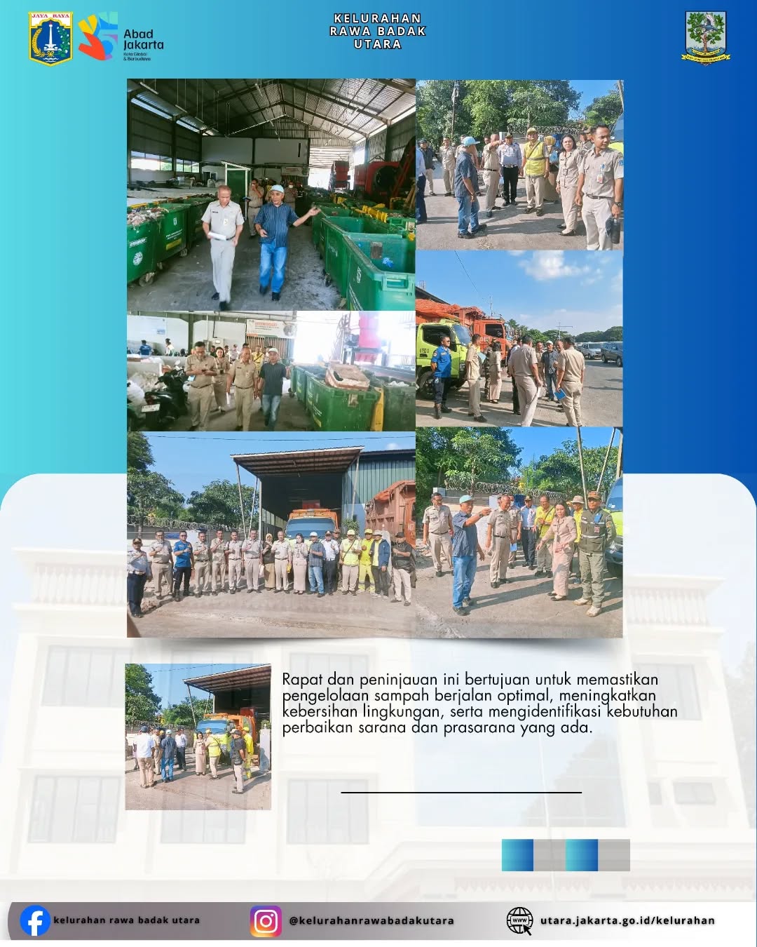 Rapat Monitoring dan Evaluasi (Monev) terkait pengelolaan sampah serta sarana dan prasarana di TPS 3R Rawa Badak Utara 1