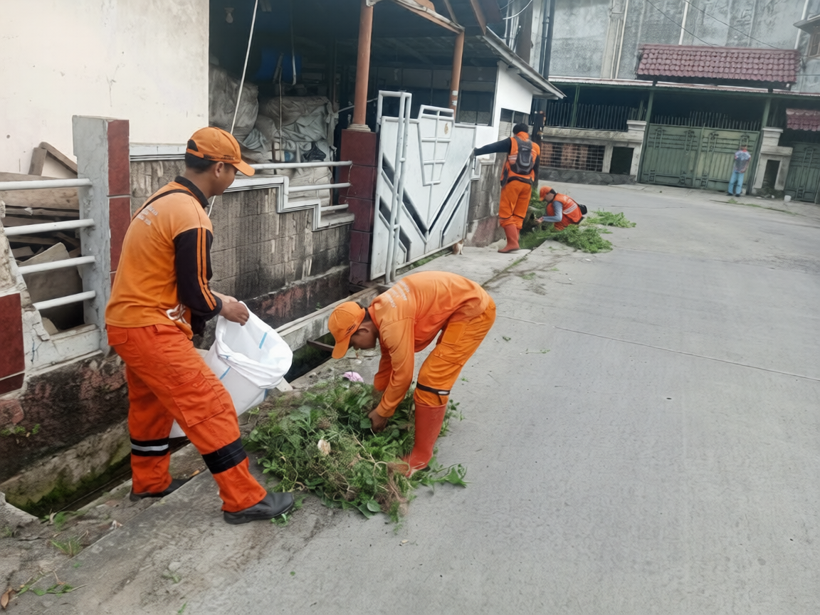 Sekretaris Kelurahan Monitoring Langsung Kerja Bakti di RW 014 5