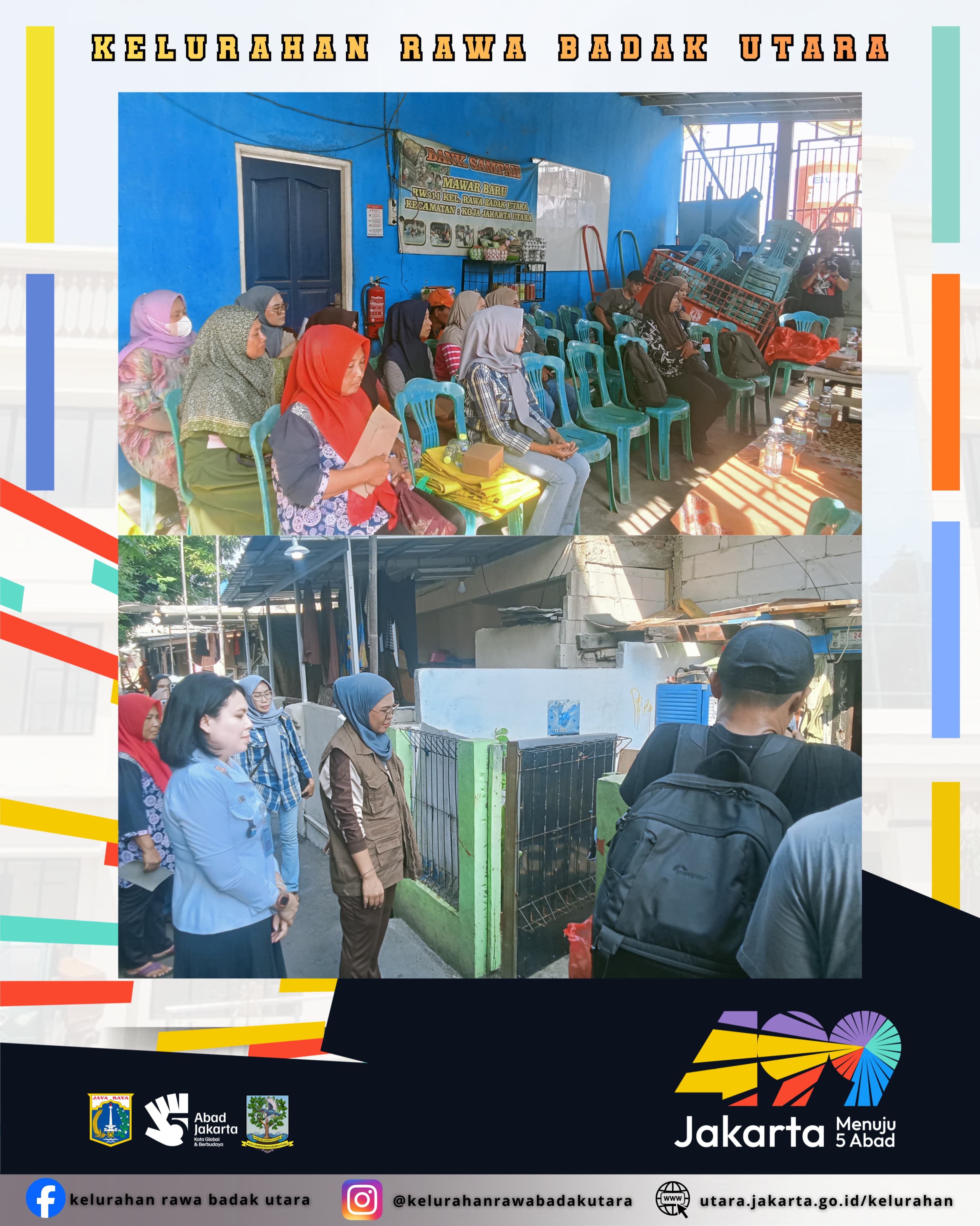 Sosialisasi Pemilahan Sampah dan Kunjungan WWF di Bank Sampah Mawar Baru RW 011 2