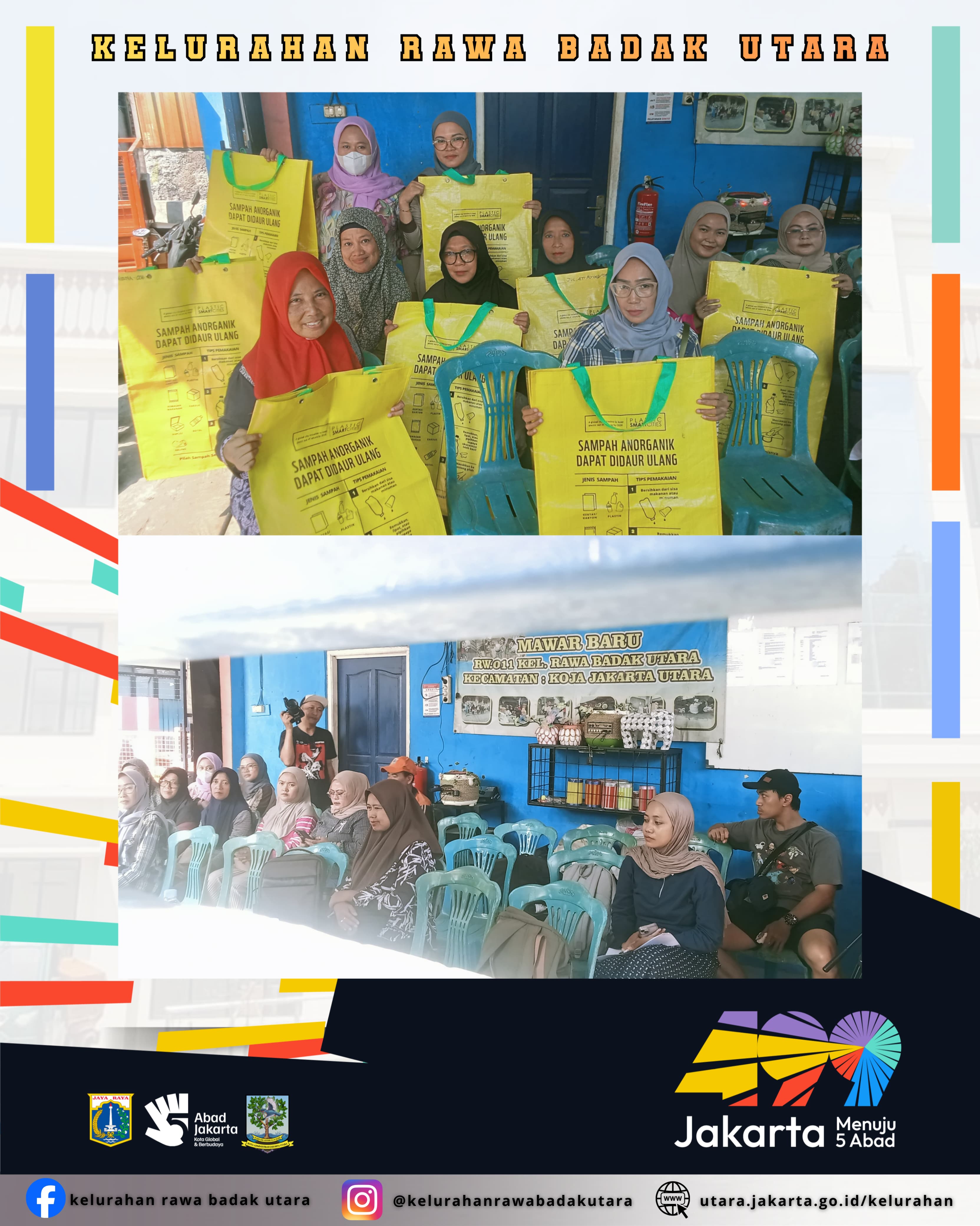 Sosialisasi Pemilahan Sampah dan Kunjungan WWF di Bank Sampah Mawar Baru RW 011 1