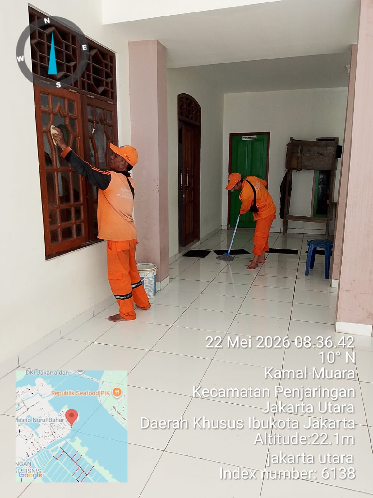 PPSU Kamal Muara Wujudkan Kepedulian Lingkungan Rumah Ibadah Lewat Aksi Bersih Masjid Nurul Bahar 3