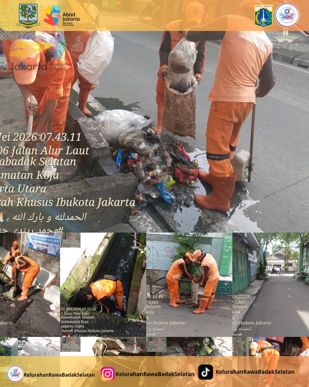 PPSU Rawa Badak Selatan melaksanakan Normalisasi Saluran dan Penyapuan Jalan di Wilayah Rawa Badak Selatan 9
