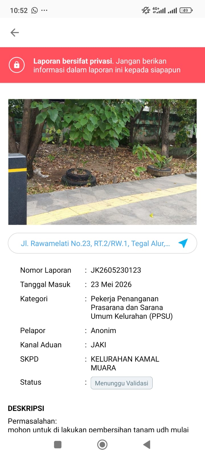 Respons Cepat PPSU Kamal Muara Tindaklanjuti Aduan Warga, Taman RW 01 Kembali Bersih dan Tertata 3